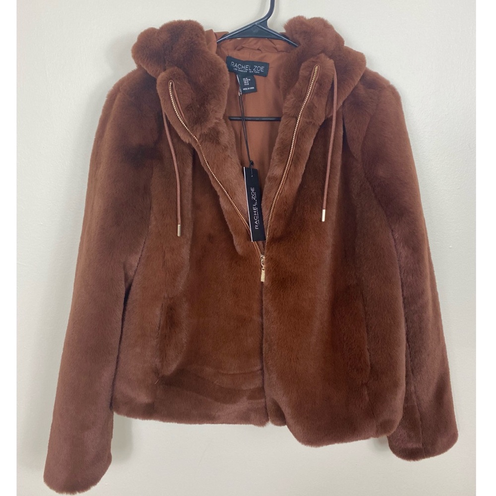 Rachel Zoe faux fur brown medium jacket 🤎